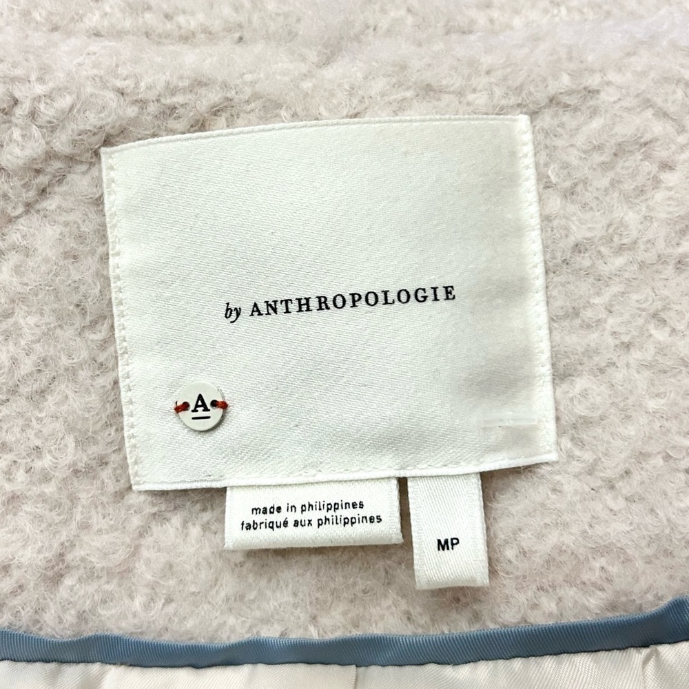 Anthropologie Boucle Cocoon Coat Size M/P cream wool blend retail $368 - Picture 10 of 12